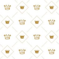 Simple seamless vector pattern with crown N16