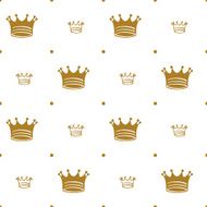 Simple seamless vector pattern with crown N17