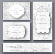 Set of wedding card flyer pages ornament illustration concept