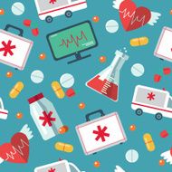 Trendy flat medical pattern with shadow Vector elements