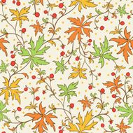 Seamless texture with leafs and berries