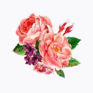Floral Vintage Greeting Card watercolor illustration N4