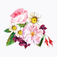 Floral Vintage Greeting Card watercolor illustration N5