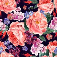 Floral Vintage Seamless Pattern watercolor illustration N3