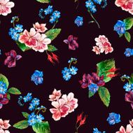 Floral Vintage Seamless Pattern watercolor illustration N4