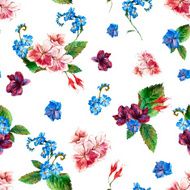 Floral Vintage Seamless Pattern watercolor illustration N5