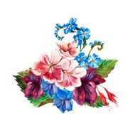Floral Vintage Greeting Card watercolor illustration N6