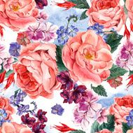 Floral Vintage Seamless Pattern watercolor illustration N6