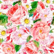 Floral Vintage Seamless Pattern watercolor illustration N7