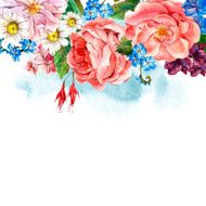 Floral Vintage Greeting Card watercolor illustration N9