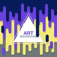 vector abstract background with paint pouring around triangle