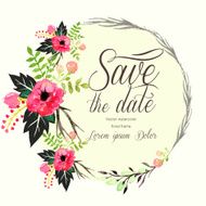 Vector invitation card with watercolor elements Wedding collection N2
