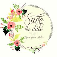 Vector invitation card with watercolor elements Wedding collection N3