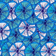 Blue seamless orange pattern