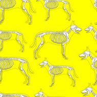 Dog skeleton seamless pattern background vector illustration