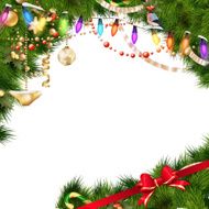 Christmas tree branches on white EPS 10