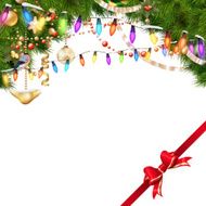 Christmas tree branches on white EPS 10 N2