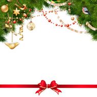 Christmas tree branches on white EPS 10 N3