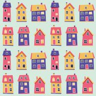 Seamless pattern with houses N13