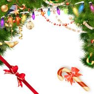 Christmas tree branches on white EPS 10 N4