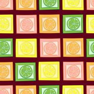 Seamless citruses in squares