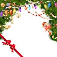 Christmas tree branches on white EPS 10 N5