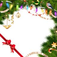 Christmas tree branches on white EPS 10 N6