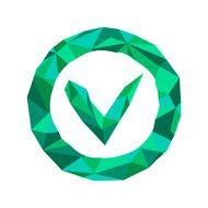 Polygonal OK Icon with geometrical figures