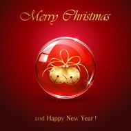 Christmas bells in red sphere