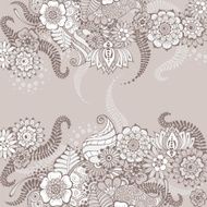 Mehndy flowers gray card