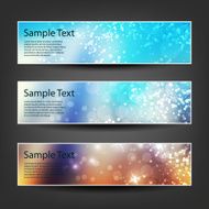 Set of Colorful Sparkling Bright Horizontal Headers and Banners N21
