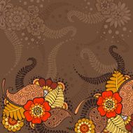 Mehndy flowers card N5