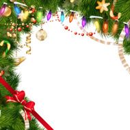 Christmas tree branches on white EPS 10 N7