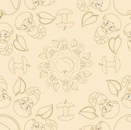 Funny caterpallars seamless pattern
