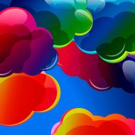 Abstract background with colorful illuminated clouds