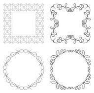 set of vector curly frames