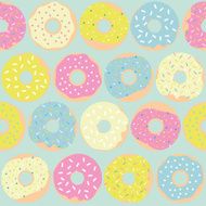 Cute multicolored pattern with sweet donuts