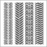 Car tire tracks - vector set