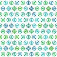 Blue and Green Ship Helm Pattern on White Background