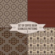 Decorative coffee bean seamless patterns set 2