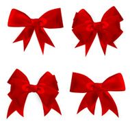 Shiny red satin bow Set EPS 10