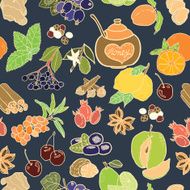 Seamless vector pattern with spices and berries N2