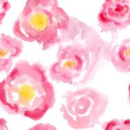 hand drawn watercolor roses seamless pattern N2