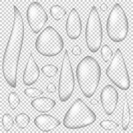 Set of Transparent Water Drops