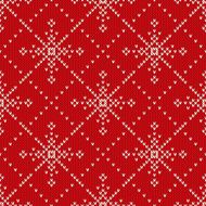 Christmas Knitted Seamless Pattern with Snowflakes N3