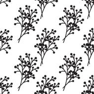 branches black and white seamless pattern