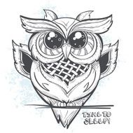 Owl vector illustration - time to sleep