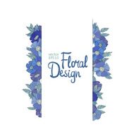 Blue floral border made with wildflowers N4