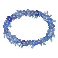 Blue floral border made with wildflowers N5