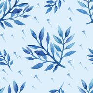 floral seamless with watercolor branches